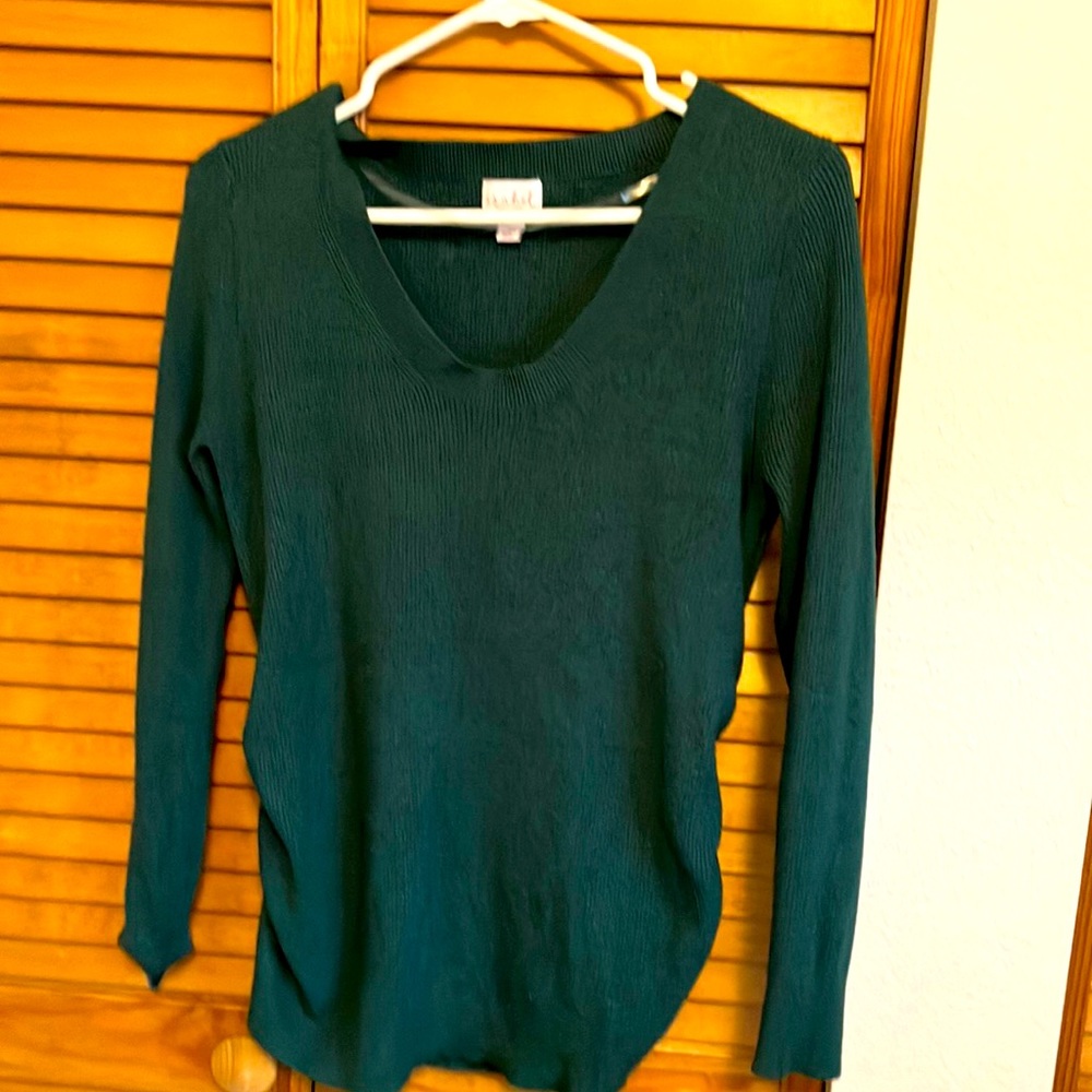 Isabel maternity green long sleeve maternity sweater